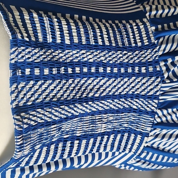 Cato Blue and White Striped Jumpsuit with Ruffle Hem NWOT - Picture 9 of 16